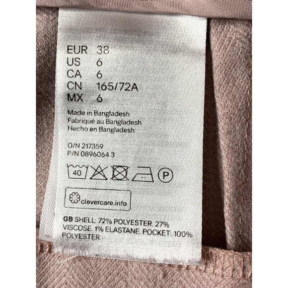 H&M Womens Pink Tweed Dress Career Pants Crop Size 6 RCC10458 EUC pockets - Picture 5 of 8